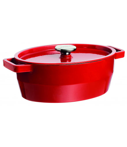 Pyrex-valurautapata soikea 3,8 l punainen, 29 cm