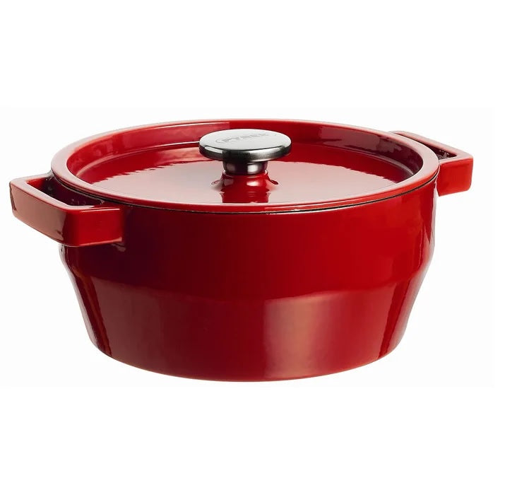 Pyrex-valurautapata pyöreä 2,2 l punainen