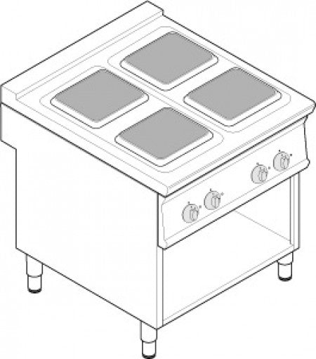 Sähköliesi TECNOINOX 716013 PCS 8FE7, avojalustalla