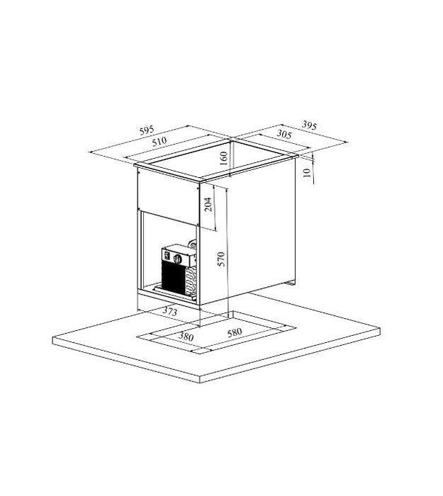 Drop-in kylmäallas RESTMEC 1 x 1/1 GN astialle