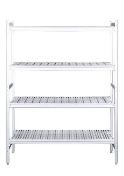Alumiininen hylly muoviritilöillä 475x1152mm
