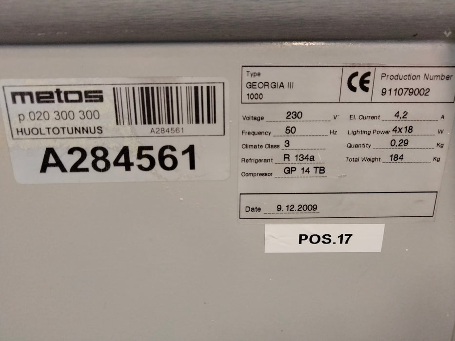 Konditorialasikko Metos Georgia 1000