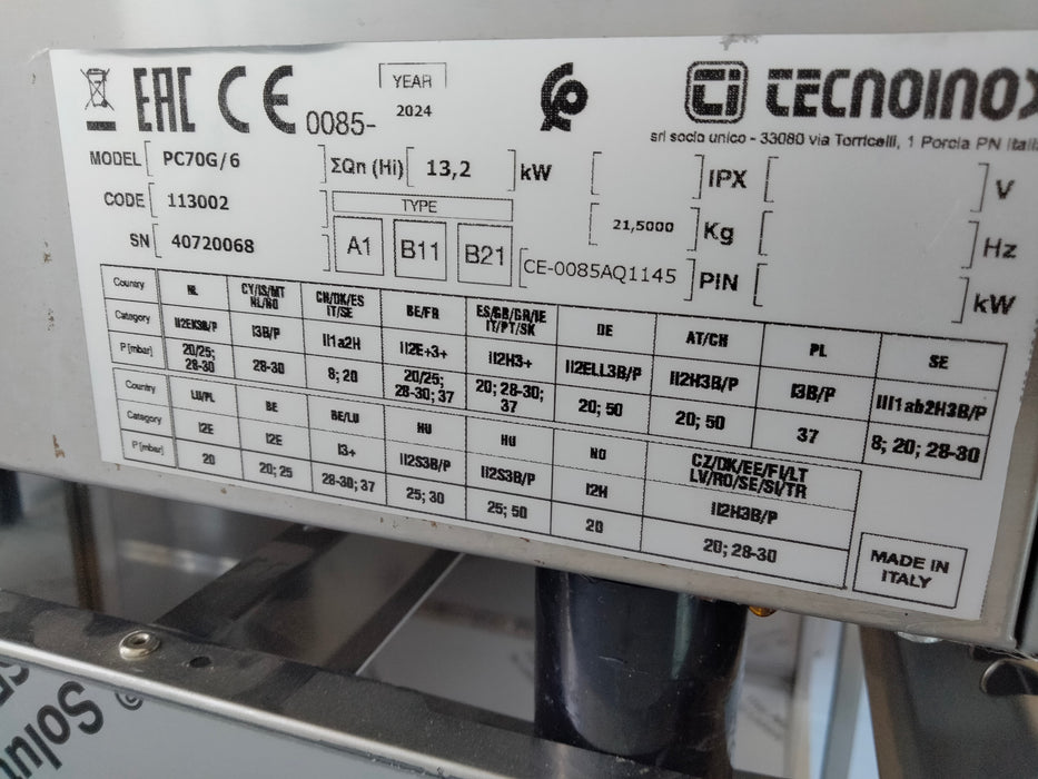 Tecnoinox kaasuliesi PG70G/6