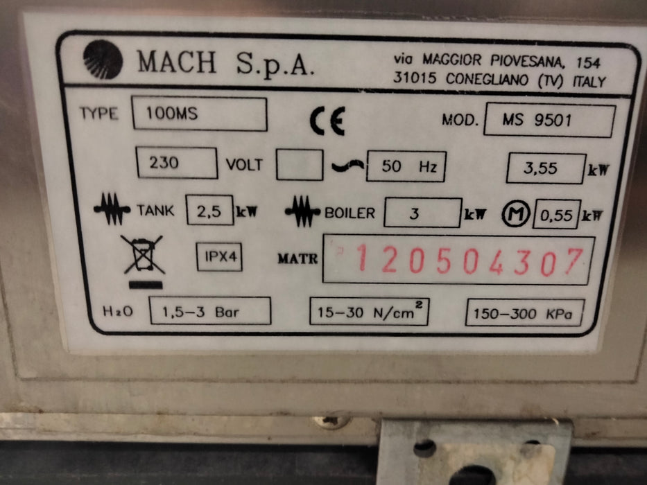 Käytetty luukkuastianpesukone Mach S.p.A. 100 MS