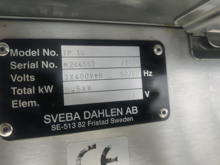 Ratapizzauuni Sveba-Dahlen TP10 9.5kw/400v